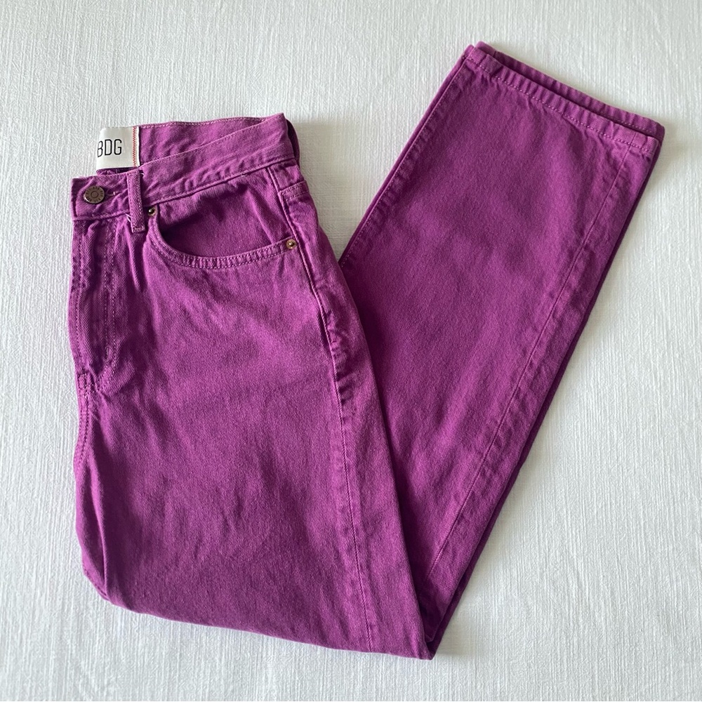 BDG Cowboy Jean Purple Magenta High Rise Straight Leg